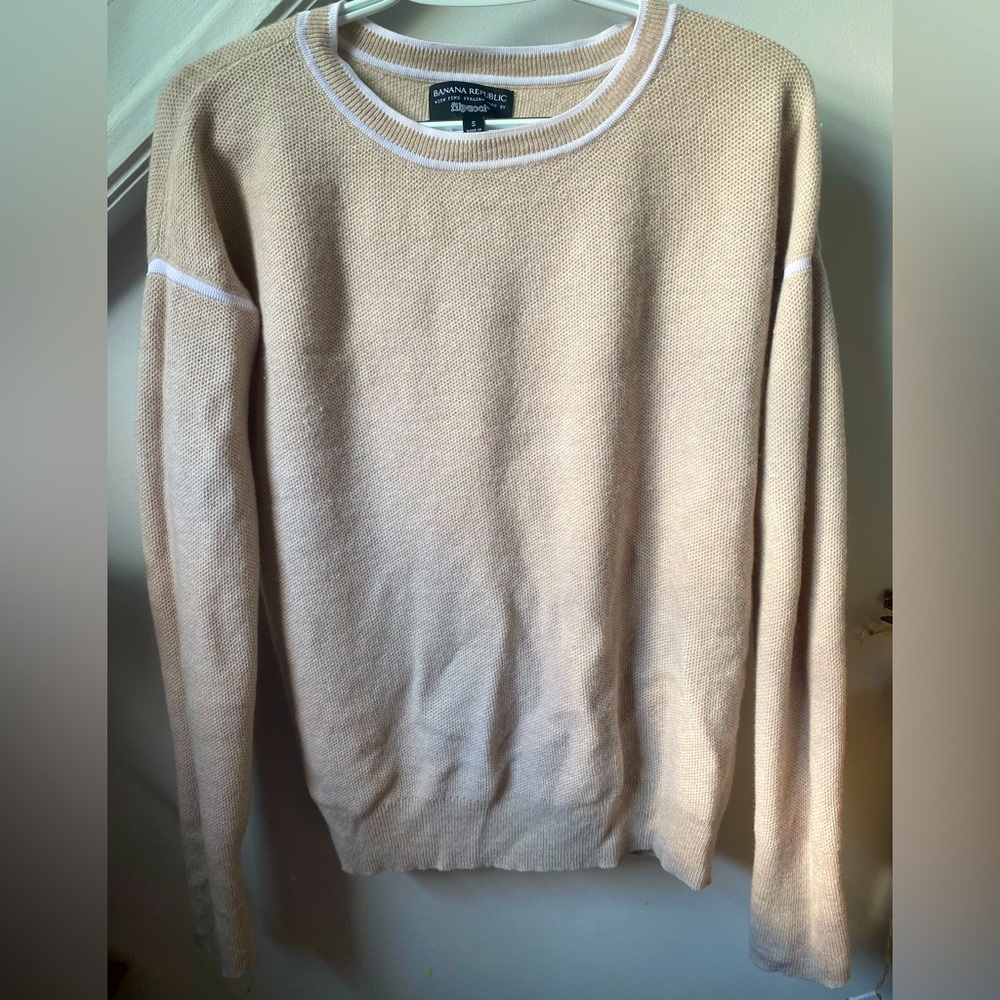 Banana Republic Tan Italian Yarn Crew Sweater